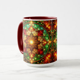 Caneca de Férias Vermelha e Verde Decorativa
