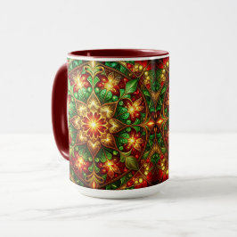 Caneca de Férias Vermelha Verde Decorativa
