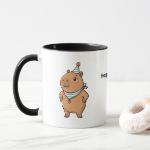 Caneca de festa de Capivara Fofa   Celebração de A