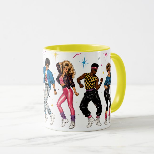 Caneca de Festa de Dança dos Anos 80 (Frente Esquerda)