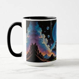Caneca de Ficção Científica Vintage Psicodélica
