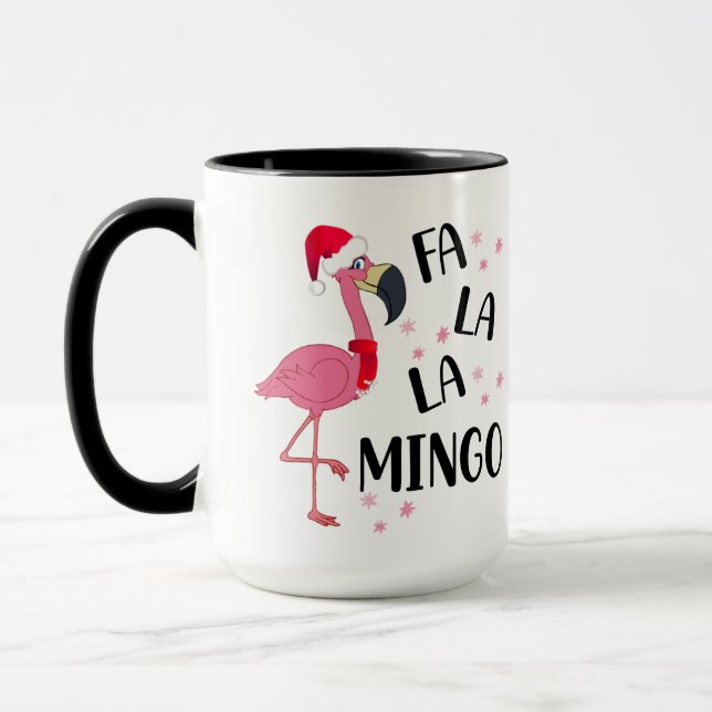 Caneca de Flamingo de Natal (Esquerda)