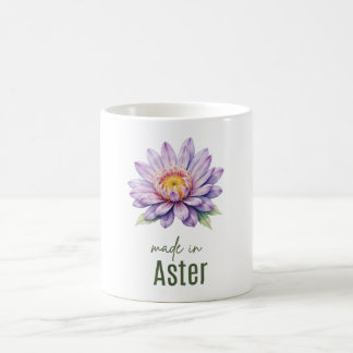 Caneca de Flor de Áster de Setembro | Xícara de Ca