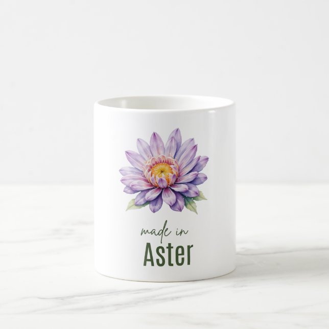 Caneca de Flor de Áster de Setembro | Xícara de Ca (Centro)