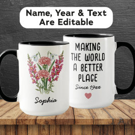 Caneca de Flor de Nascimento Personalizada de Jane