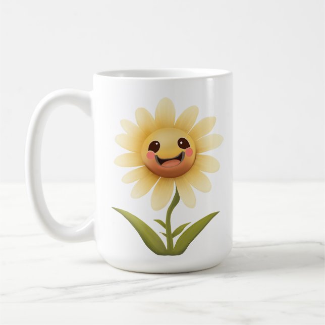 Caneca de Flor Feliz e Bonita (Esquerda)
