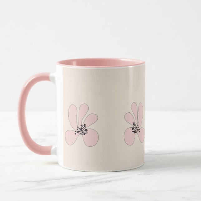 caneca de flor rosa (Esquerda)