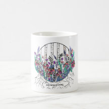 Caneca de flor selvagem desenhada à mão | Apenas C