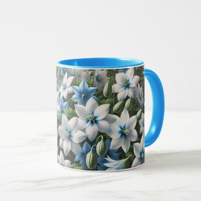 Caneca de flores azuis (Frente Esquerda)