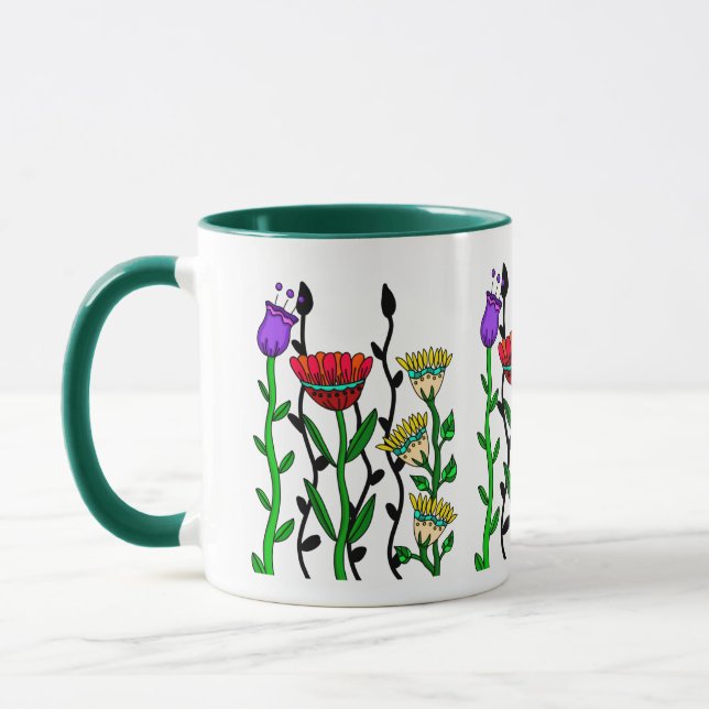 Caneca de flores brancas (Esquerda)