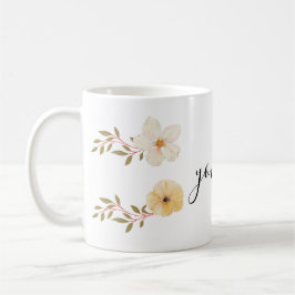 caneca de flores com seu nome