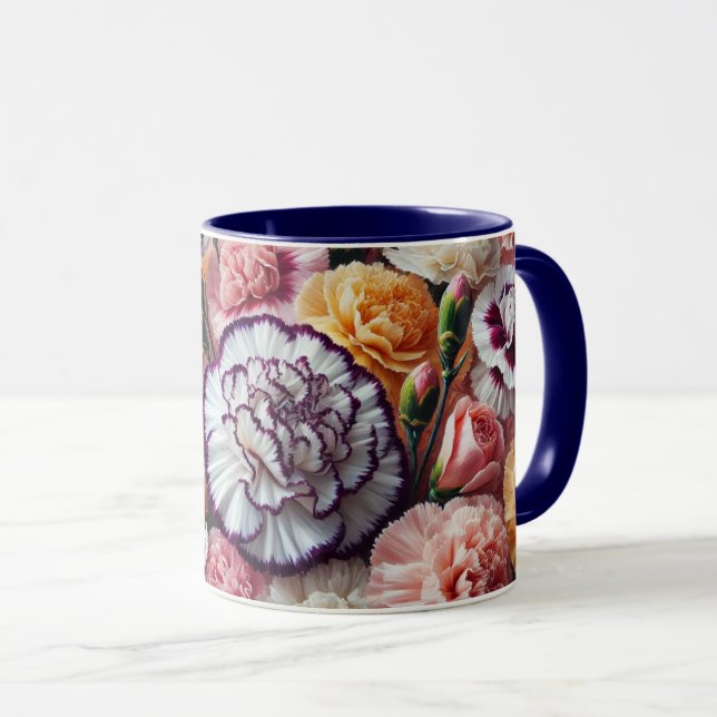 Caneca de flores de craveiro (Frente Esquerda)