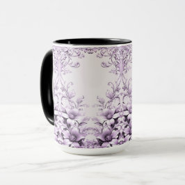 Caneca de Flores Roxas Elegantes