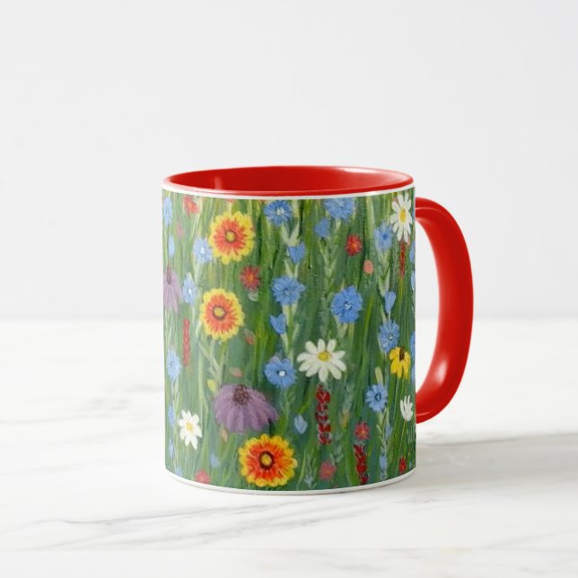 Caneca de flores silvestres (Frente Esquerda)