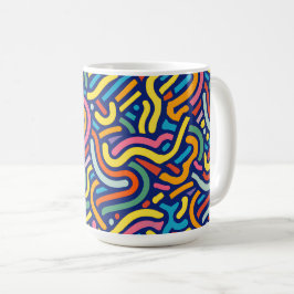 Caneca de Fluxo Abstrato Colorido