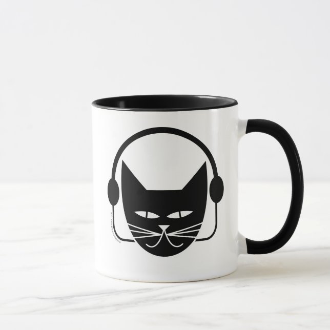 Caneca de FM do gato preto (Direita)