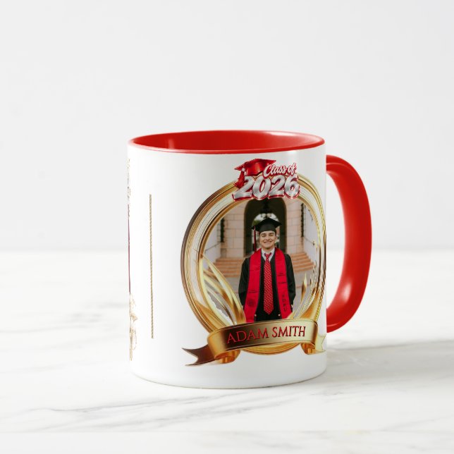Caneca de Formatura com Foto e Nome Personalizado  (Frente Esquerda)