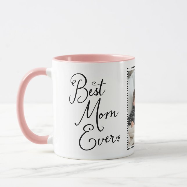 Caneca de Foto com Letra Manuscrita Melhor Mãe de  (Esquerda)