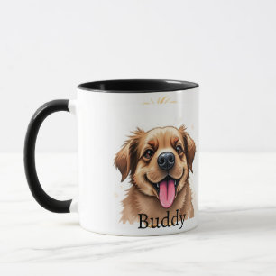 Caneca de Foto com Nome de Pet Tipografia Moderna 