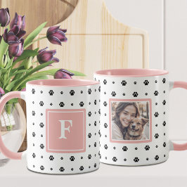 Caneca de Foto com Pata de Cachorro Monograma Bran