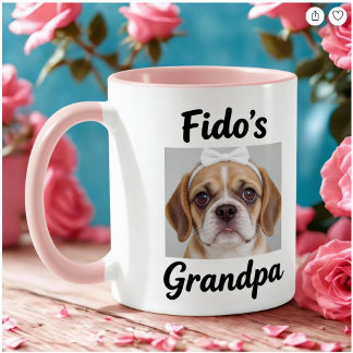 Caneca de Foto com Rosto de Cachorro Personalizado