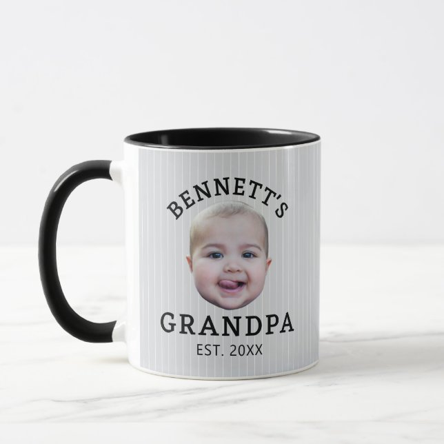 Caneca de Foto do Avô com Rosto de Bebê Personaliz (Esquerda)