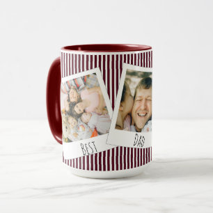 Caneca de Foto do Dia dos Pais, Fundo de Listra Bu