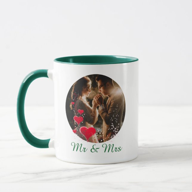 Caneca de Foto dos Pássaros do Amor Sr Sra (Esquerda)