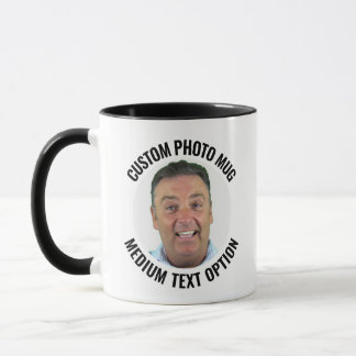 Caneca de Foto Personalizada BLACK Combo Texto Méd