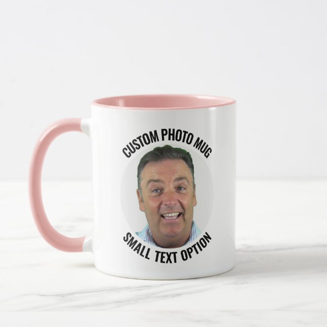 Caneca de Foto Personalizada Combo PINK com Texto  (Esquerda)