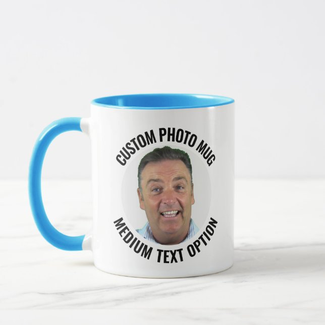 Caneca de Foto Personalizada L. AZUL Combo Texto M (Esquerda)