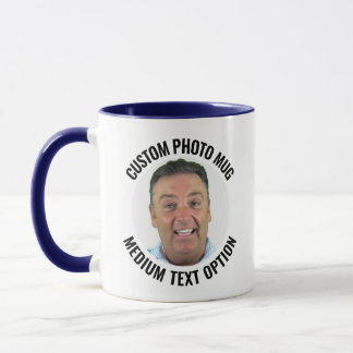 Caneca de Foto Personalizada NAVY BLUE com Texto M
