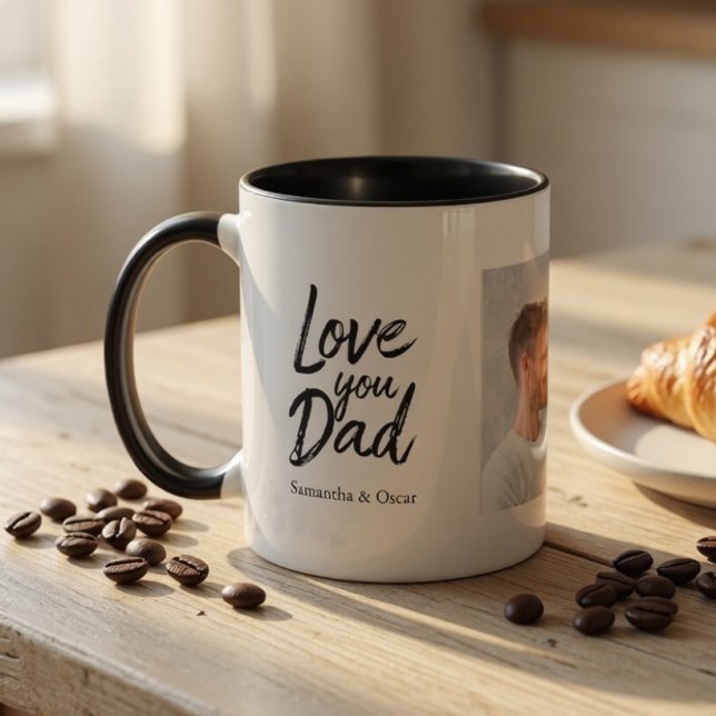 Caneca de Foto Personalizada para Papai | Nomes Pe (Criador carregado)
