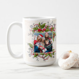 Caneca de Fotografia de Natal Holly Branch