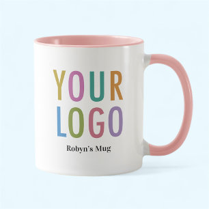 Caneca de Funcionário Rosa com Duas Cores Logotipo