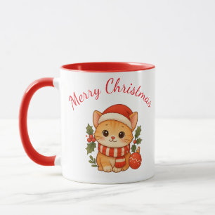 Caneca de Gatinho de Natal Fofo
