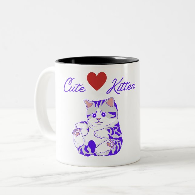 Caneca de Gatinho Gelado Adorável (Frente Esquerda)