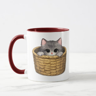 Caneca de Gatinho na Cesta