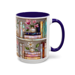 Caneca de Gato Amante de Livros Presente de Estant