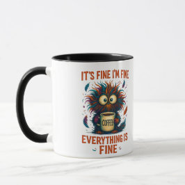 Caneca de Gato Café It's Fine I'm Fine – Sarcasmo 