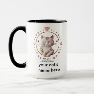 Caneca de Gato Calma Doce - Copo Combo de Coração 