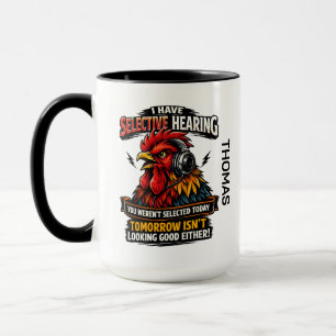 Caneca de Gato com Audição Seletiva Galo Engraça