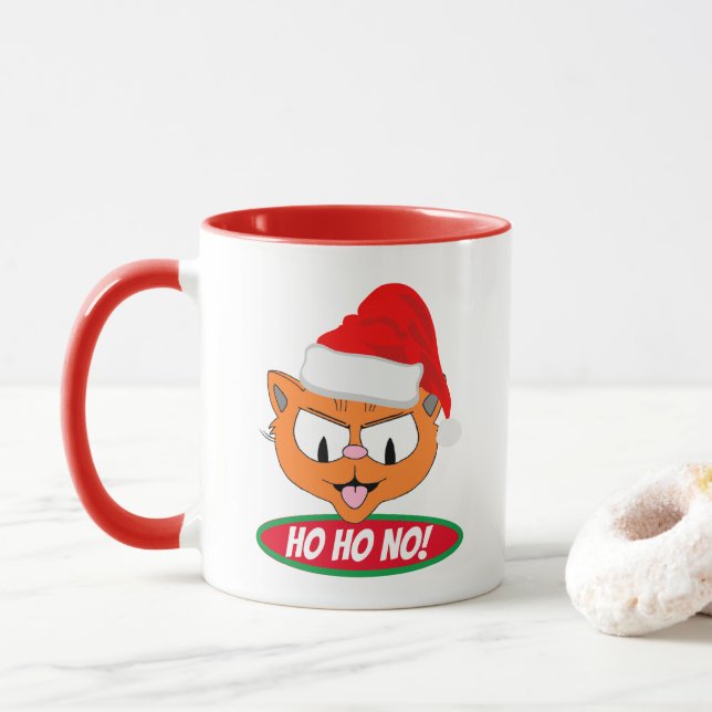 Caneca de Gato de Desenho Animado Anti-Feriado Sar (Com Donut)