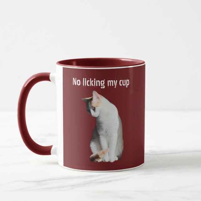 Caneca de Gato Engraçada Sem Lambidas (Esquerda)