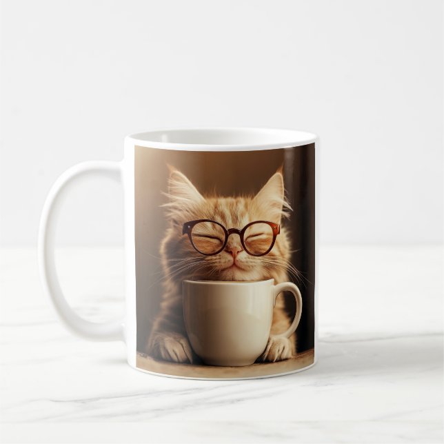 Caneca de Gato Engraçado - Hora do Café (Esquerda)