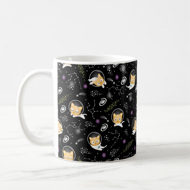 Caneca de Gato Espacial - Gatos Astronautas na Gal (Esquerda)