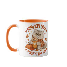 Caneca de Gato Fofo com Tempero de Abóbora & Tudo 