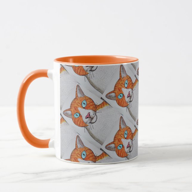 Caneca de gato Gengibre e Branco (Esquerda)