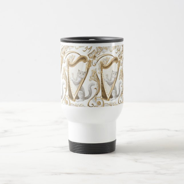 Caneca de Gato Harpista – Elegância Caprichosa (Centro)