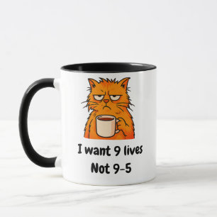 Caneca de Gato Laranja Engraçada